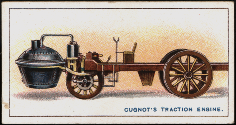 Cugnot Traction Engine, Wills Cigarettes Card Front